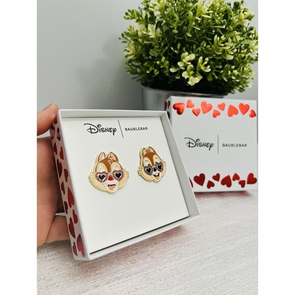 New Baublebar X Disney Chip And Dale Valentines Day Earrings Limited Edition - Picture 6 of 7